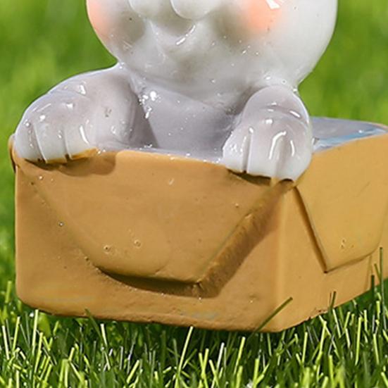 1 Set Mini Cats Statue Lovely Realistic Shape Resin Whimsical Design Garden Miniature Home Decor