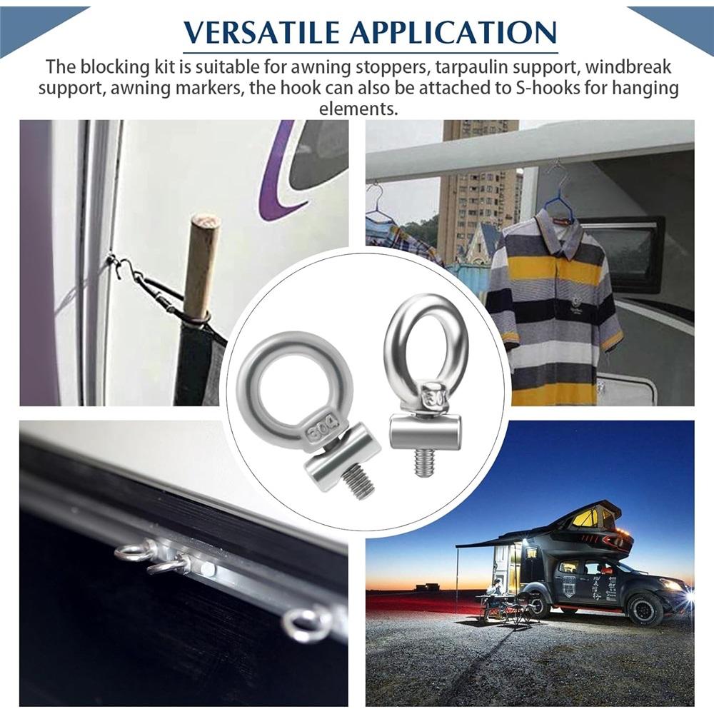 Pack Of 8 Awning Track Stopper, 304 Stainless Steel Awning Stopper For Pipe Track, Caravan, RV, Camper, Boat