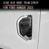 Chrome Side Vent Cover Strip Trim For Ford Ranger T9 2023 Auto Accessories