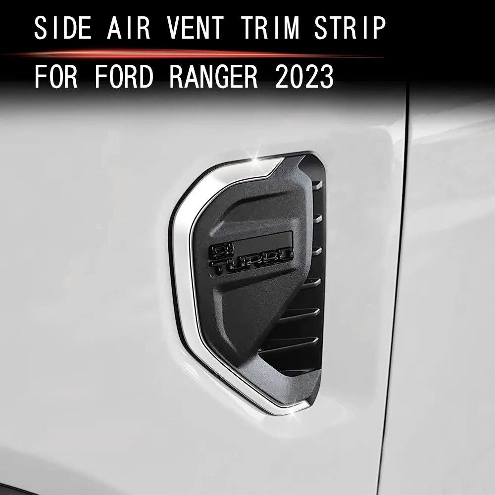 Chrome Side Vent Cover Strip Trim For Ford Ranger T9 2023 Auto Accessories