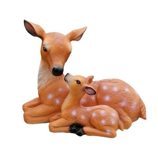 Garden Deer Statue Sika Deer Mother And Son Sculpture Weatherproof Outdoor Deer Statue for Lawn Backyard Patio Decor