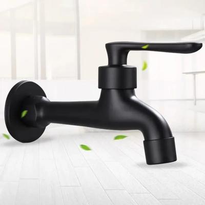 Faucets Black Brass Wall Mounted Bathroom Corner Washing Machine New Faucet Outdoor Garden Bibcock Bath Toilet Mop Pool Taps