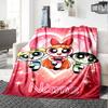 Custom Name Powerpuff Girls Halloween Flannel Blanket for Super Soft Cute Comfort Blanket for Travel Bedding Couch Sofa Blanket