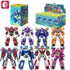 New SEMBO METAL CARDBOT Building Block Xuan Blue Lightning Transforming Robot Assembly Movable Model Toy Collect Children's Gift
