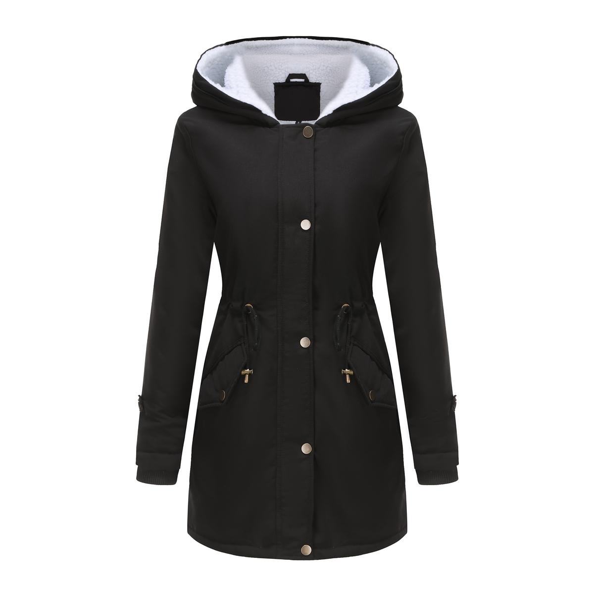 

Женские пальто BRIGHT DEER Съемный искусственный меховой капюшон с флисовой подкладкой Теплое пальто Легкие водонепроницаемые ветрозащитные стеганые куртки Зимняя верхняя одежда 5XL