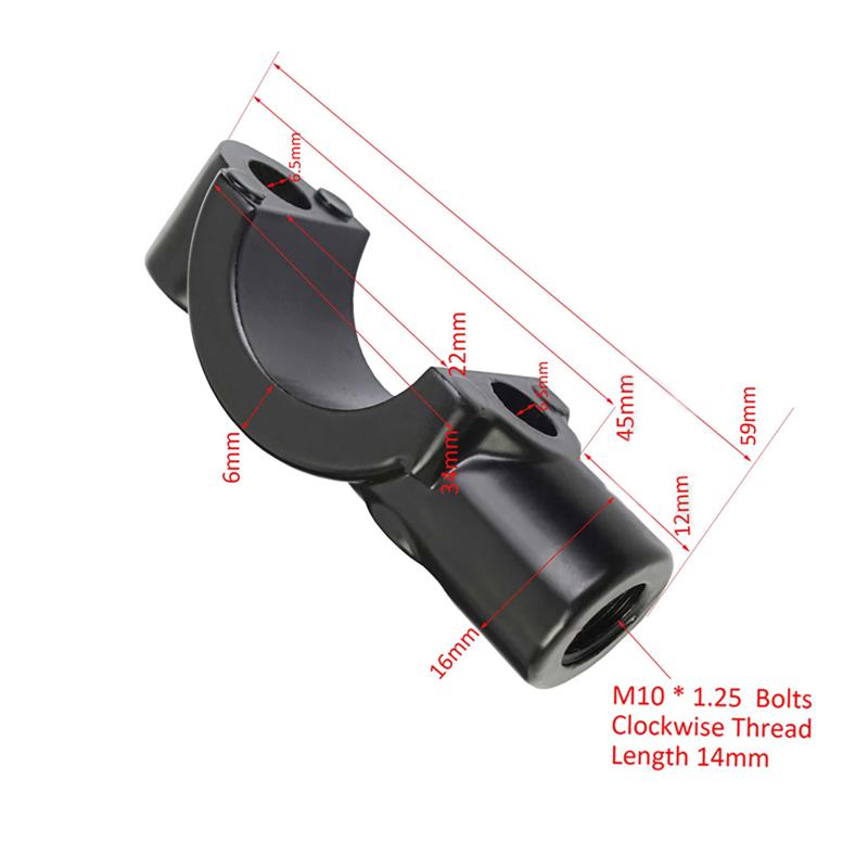 2Pcs Universal M8/M10 Lever Mirror Holder Brake/Clutch Master Cylinder Clamp Bracket Cover Fixing Seat Bolts Base Support