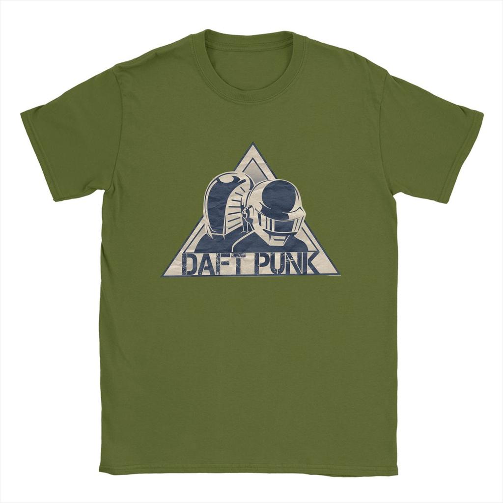 Daft Punk T-Shirts for Men Hipster Pure Cotton Tee Shirt Crewneck Short Sleeve T Shirt Gift Idea Clothes