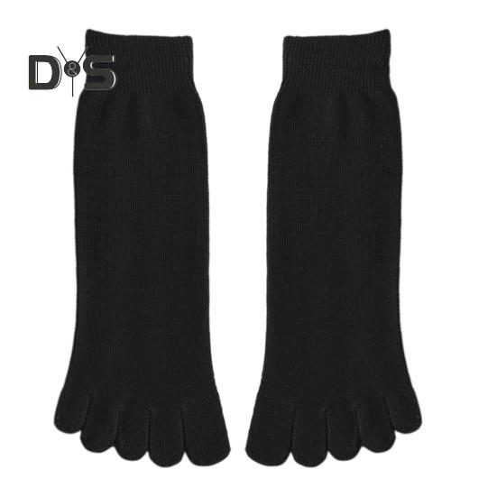 

1 пара мужских летних весенних носков с разрезом на носке, средней длины, нескользящие, однотонные, высокоэластичные, впитывающие пот, повседневные носки для взрослых, спортивные носки чёрный