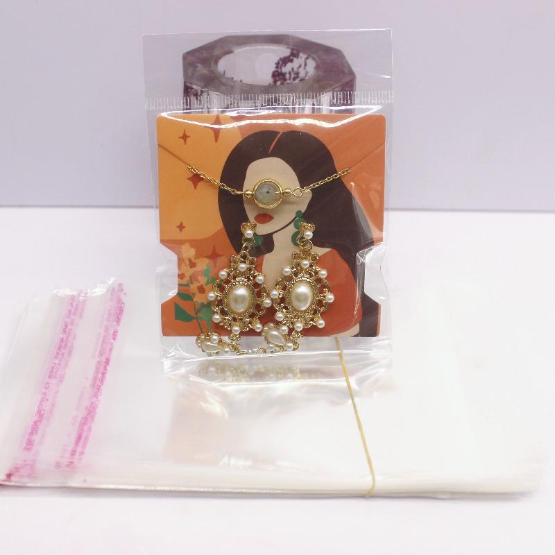 50Pcs 7.4x7.4cm White Paper Card Print Vintage Girl/cactus Girl Pattern Earring Necklace Hairband Jewelry Display Packaging Card