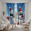2pcs Set HD Christmas Gift Snowman Decoration Curtain Blue Tie Digital Printed Curtain Home Decoration Style Decoration Livin