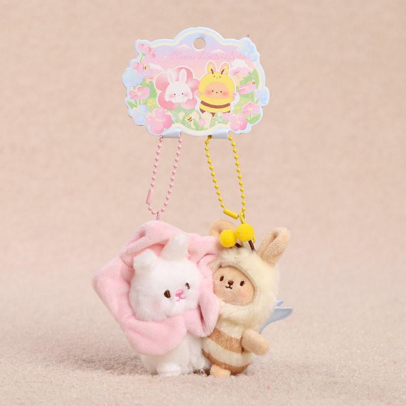 Set di portachiavi in peluche di animali con attacco magnetico per bambine e adolescenti