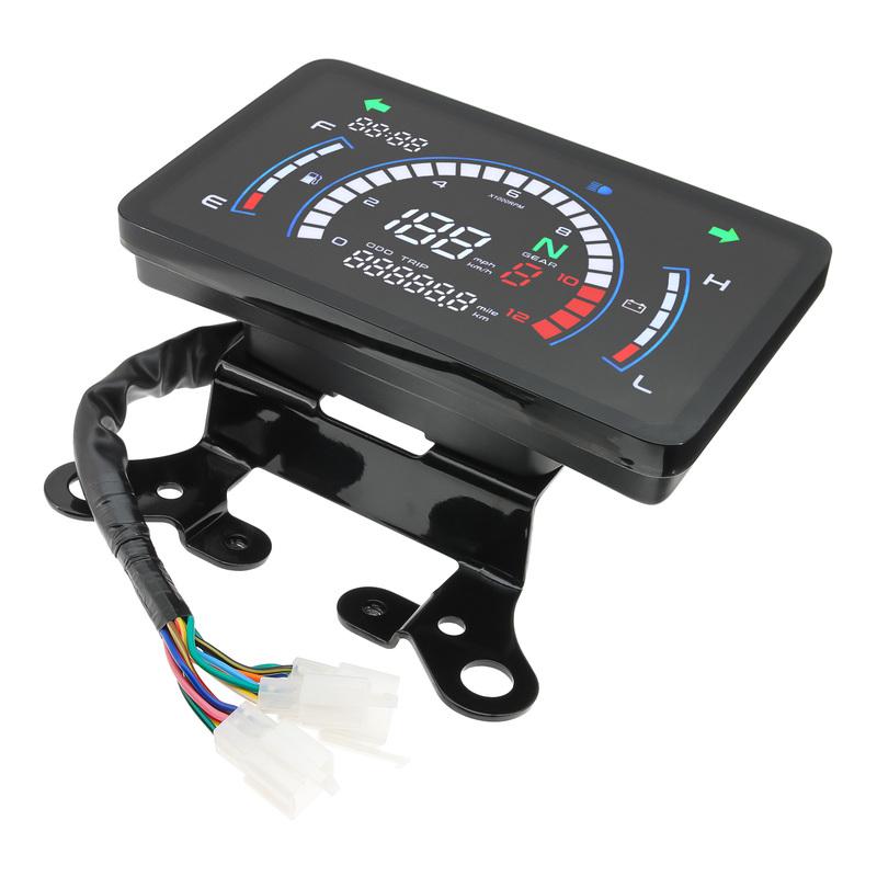 Motorcycle Speedometer + Bracket 12000 RPM Meter Dashboard Trument Turn Signals Fuel Level Voltage for Honda EX5 Ized