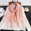 Fashion Stripe Women Silk Scarf Thin Summer Lady Beach Shawl Scarves With Gold Thread Muslim Foulard Female Hijab Headscarf