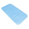 Bathtub Shower Mat PVC Prevent Slip Drain Holes Bendable Bathroom Floor Mat Home Hotel Use Transparent Blue38 X 70cm