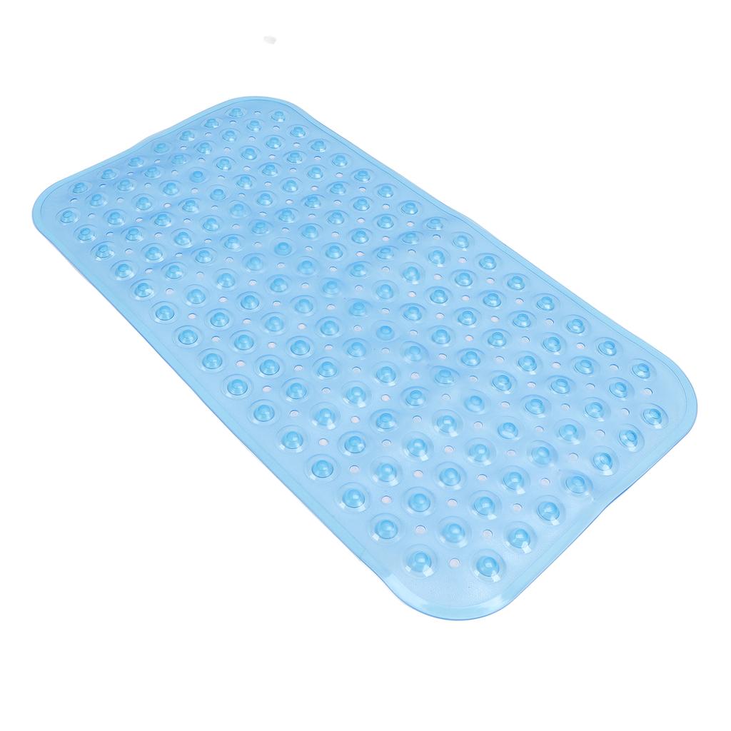 Bathtub Shower Mat PVC Prevent Slip Drain Holes Bendable Bathroom Floor Mat Home Hotel Use Transparent Blue38 X 70cm