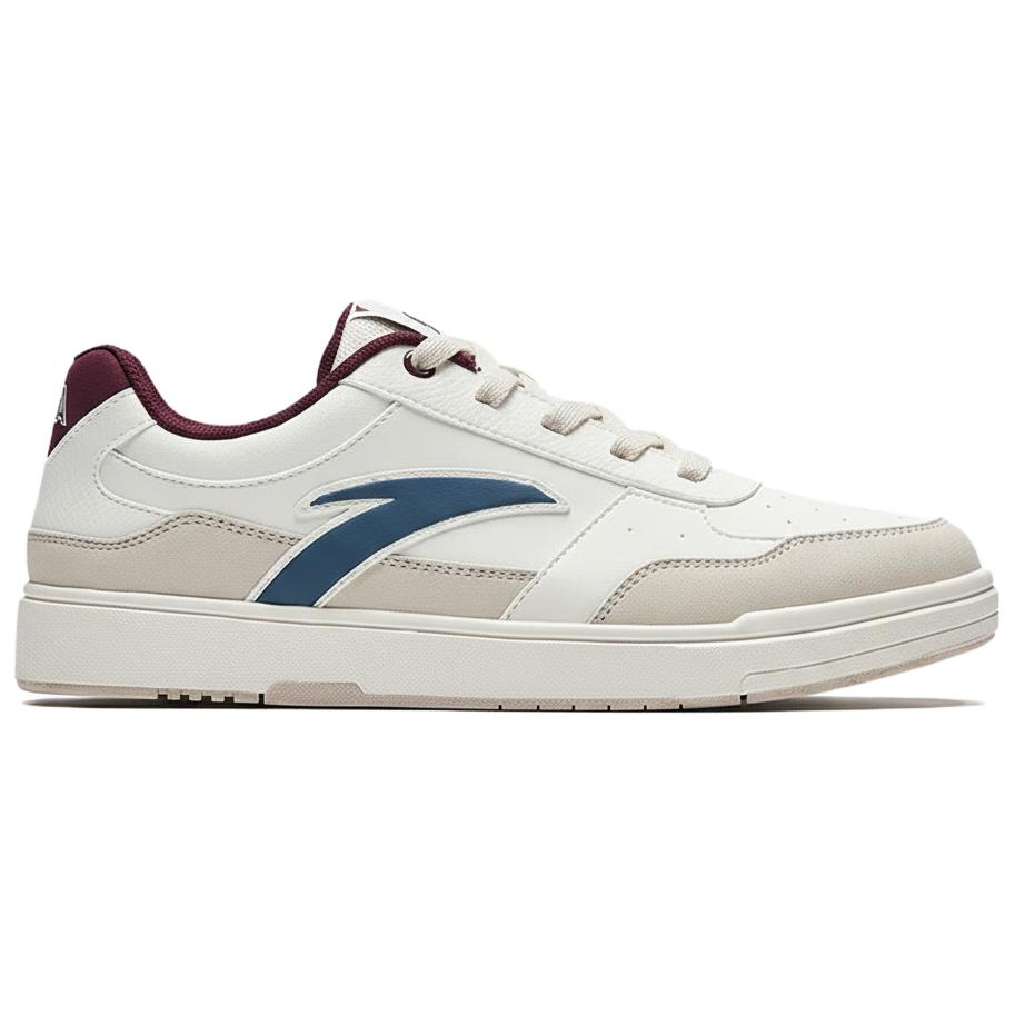 Anta Bai Chuan Synthetic Leather Versatile Classic Durable Low-Top Skate Shoes Men Sneakers White Blue 112628015-1