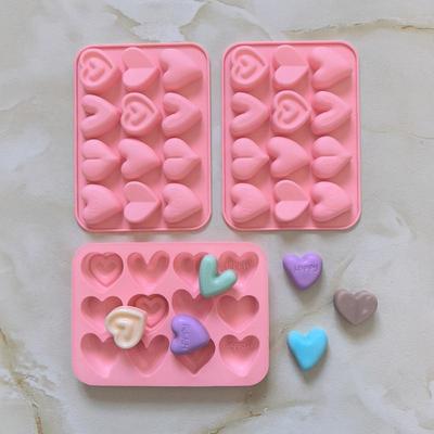Silicone 12 Consecutive 6 Heart Shaped Chocolate Baking Mold Valentine'S Day Candy Jelly Diy Cookie Cake Baking Tool