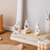 3pcs White Thinker Statue Lightweight Art Collectible Creative Abstract Sculpture  Living Room Decor
