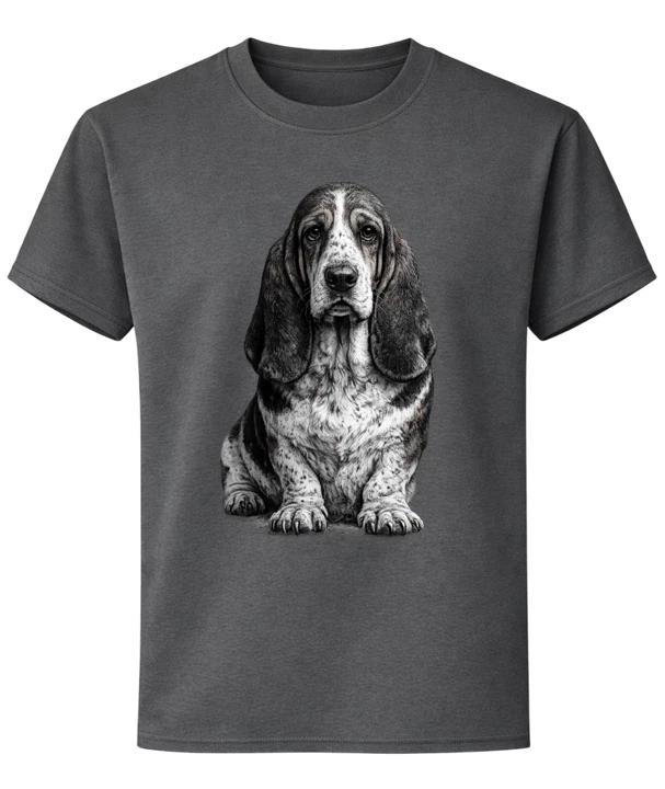 Basset Hound Dog Portrait Unisex T-Shirt Cute Pet Lover Gift Tee XXL
