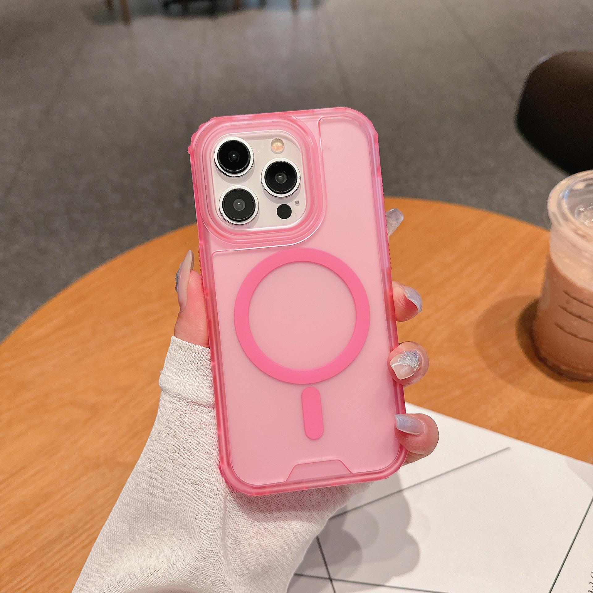 

Three-in-one Magnetic Phone Case for IP16 Pro Max Second Generation Colorful for IP16pro Solid Color Fashionable Back Cover For iPhone 16 pro max