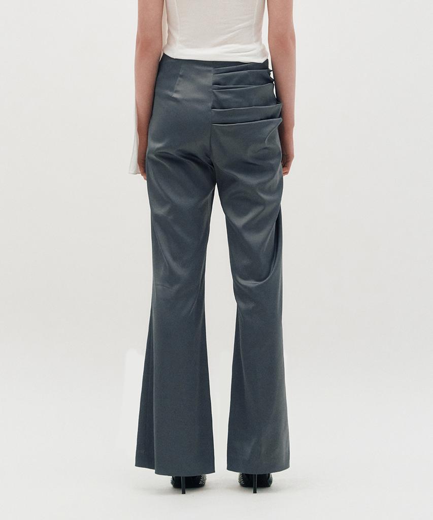 Kimjisu Satin Draped Trousers _ Gray