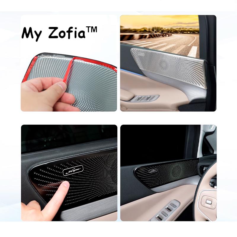 For Xpeng X9 2024 2025 2026 Car Door Audio Speaker Stainless Steel Decoration Cover Trim Horn Air Outlet Panel Cover Accessories