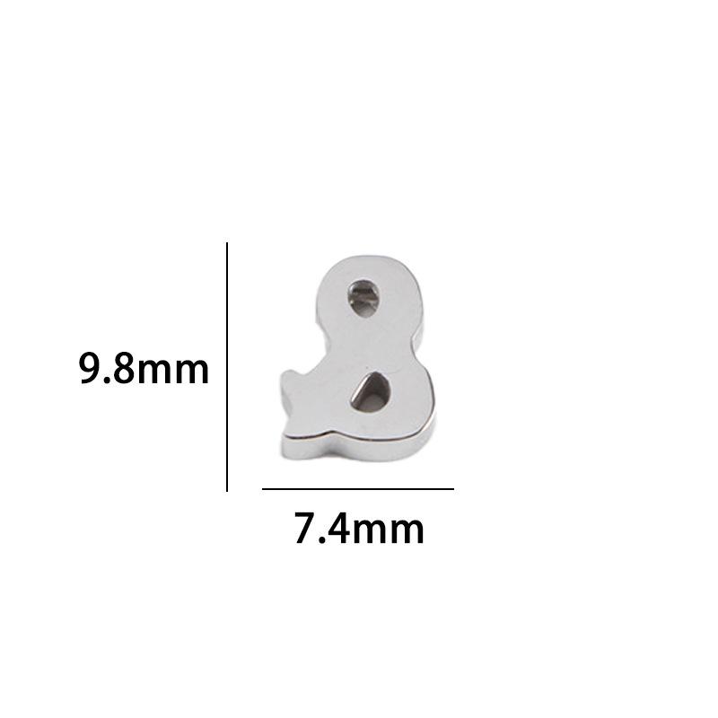 Stainless Steel Mirror Polished Character Pendant with 7.4x9.8mm Perforated Bead DIY Accessory