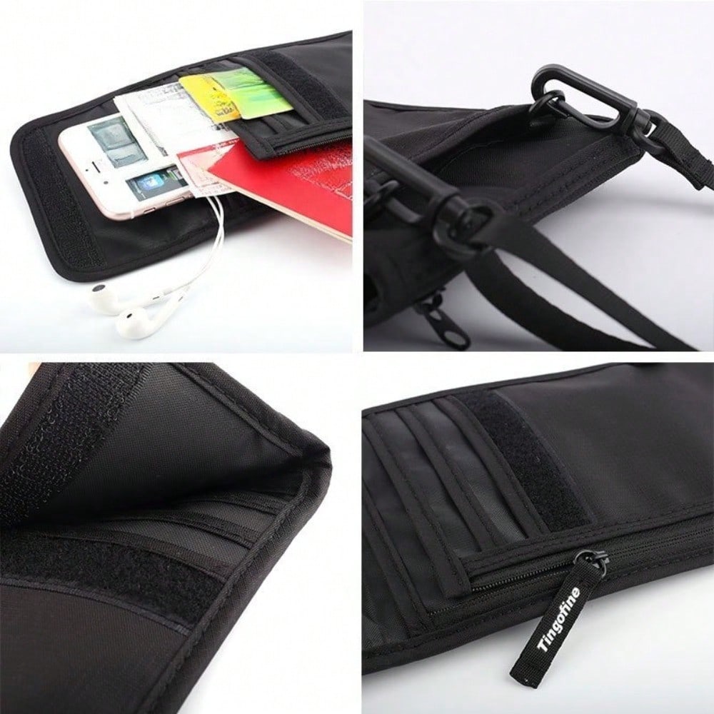 Travel Passport Bag Multifunctional ID Bag Waterproof Passport Clip RFID ID Bag Neck Bag