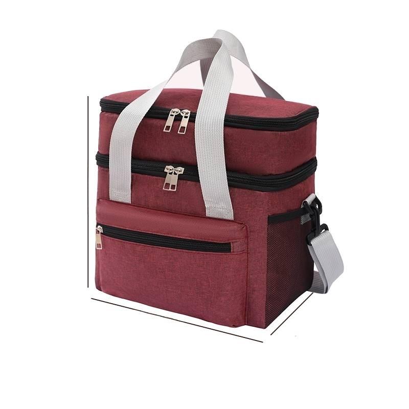 Layer Practical Double Insulated Lunch Bag With Oxford Material Outdoor For