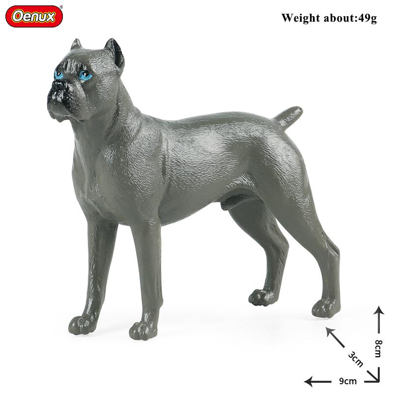 Oenux New Farm Dogs Pet Figurines Rottweiler Collie Huskie Bulldog Schnauzer Model Action Figures Cute Home Decoration Kids Toy