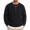 Men's Fashionable Cable Knit Neck Sweater Long Sleeve Casual Winter Pullover