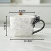 Pearl Color Glazed Porcelain Cups Lovely Bowknot Cup Handle Coffee Mug Dining Table Milk Mugs Afternoon Tea Teacup Juice Cup