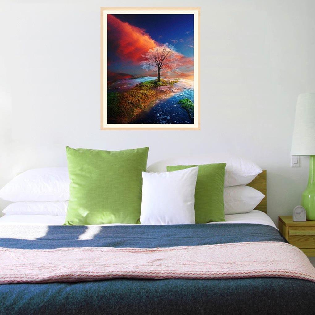 Sunset Tree Diamond Painting Set DIY Craft Full Diamond Painting Living Room Home Wall Decoration