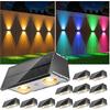 NIORSUN Solar Fence Lights,12 Pack Deck Light,Led Outdoor Lights 3000K/4500K/6000K+ RGB Up & Down Wall Lights Waterproof,Solar Powered Light for