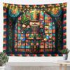 Christmas Nutcracker Tapestry for Bedroom Geometric Glass Style Wall Tapestry Aesthetic  Soldier Royal Guarder Tapestries Art