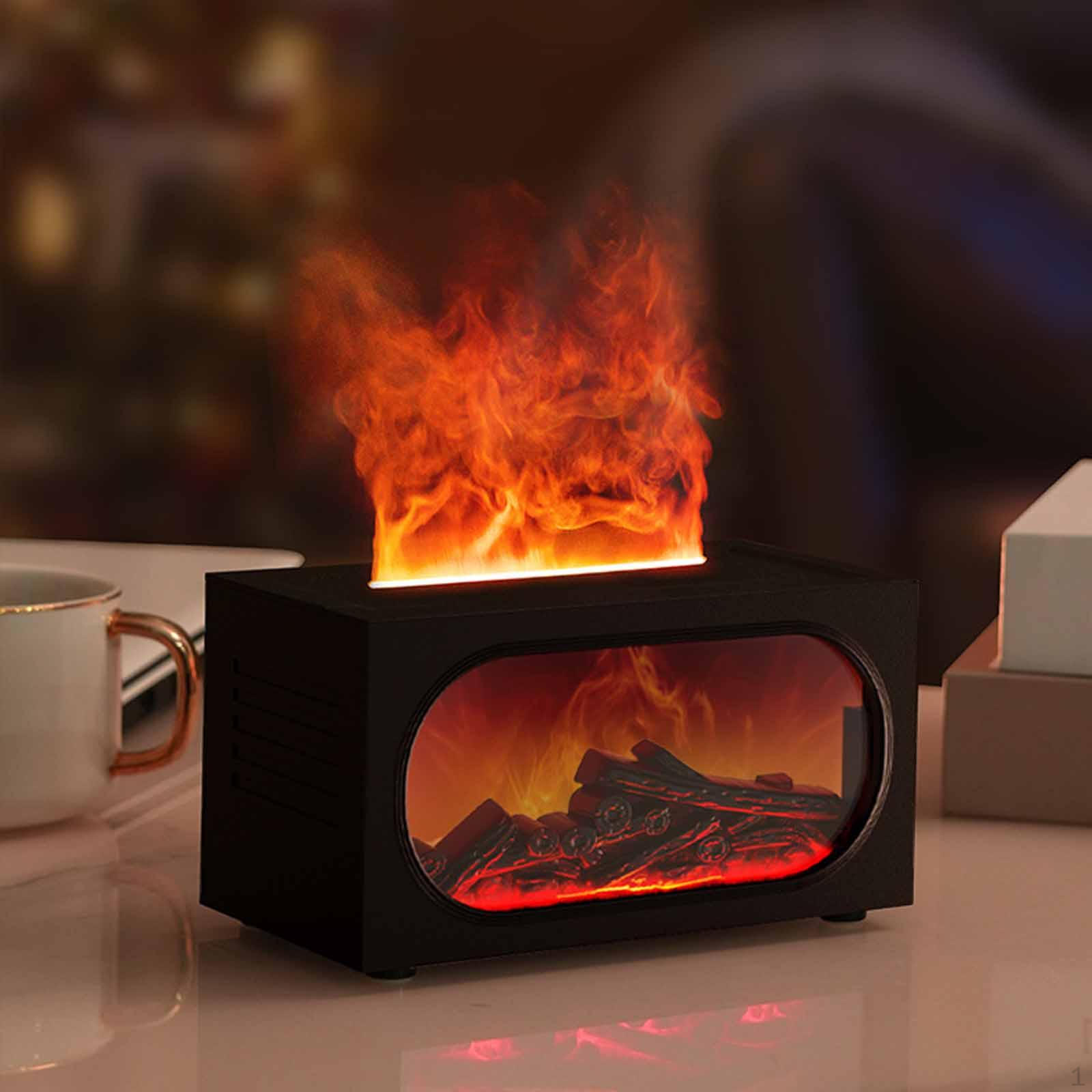 

Камин Огонь Увлажнитель воздуха, 140 мл Настройки окружающего света Аромадиффузор Эфирное масло для