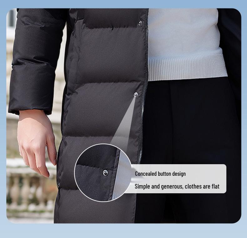 2025 Autumn/Winter Unisex Mid-Length Thickened Down Cotton Coat for Formal Wear