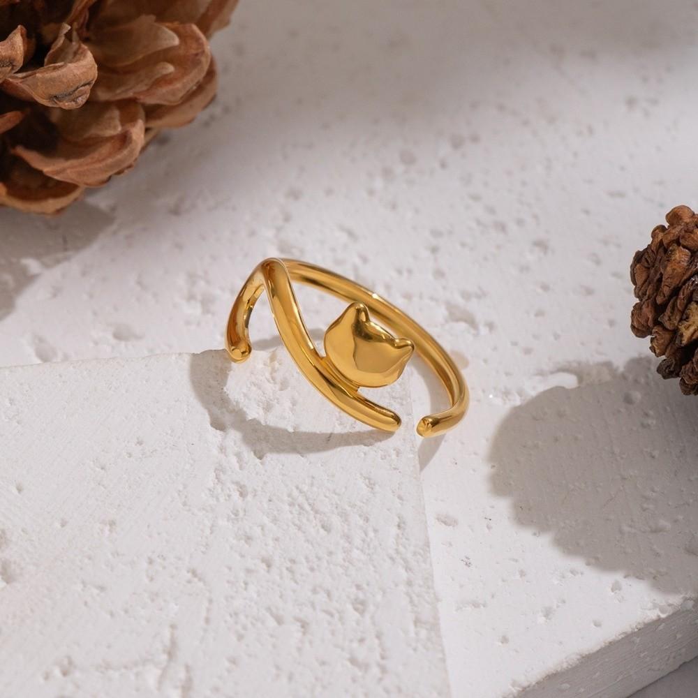 Lines Dog Ring Cartoon Women Jewelry Fashion Opening Ring Party