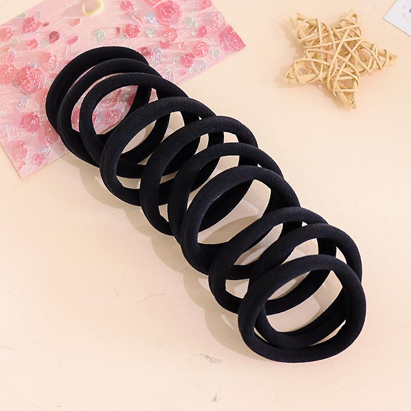 Черная эластичная бесшовная резинка для волос 4 см, не повреждающая волосы