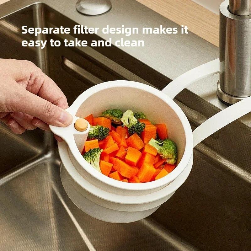 Sink Drain Basket Hanging Bag Faucet Dishwashing Sponge Storage Shelf Kitchen Supplies Sink Non Perforated Hanging Basket Kitchen Accessories