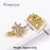 18K Gold Plated Inlaid Zircon Flower Shape Connector 2/3 Hole Spacer Accessories Separators For DIY Strands Beading Jewelry
