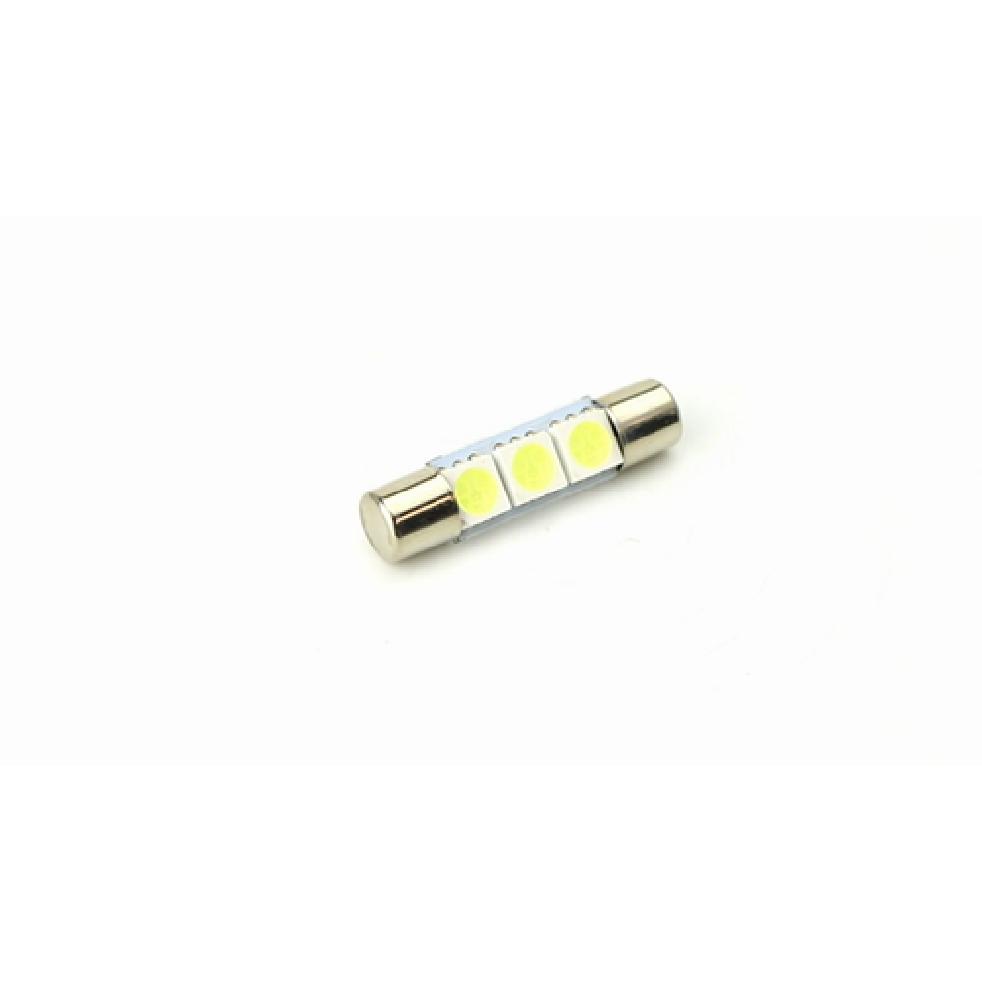 4-pc White 3-SMD 29mm 6641 LED Bulbs For Car Vanity Mirror Lights Sun Visor Lamp