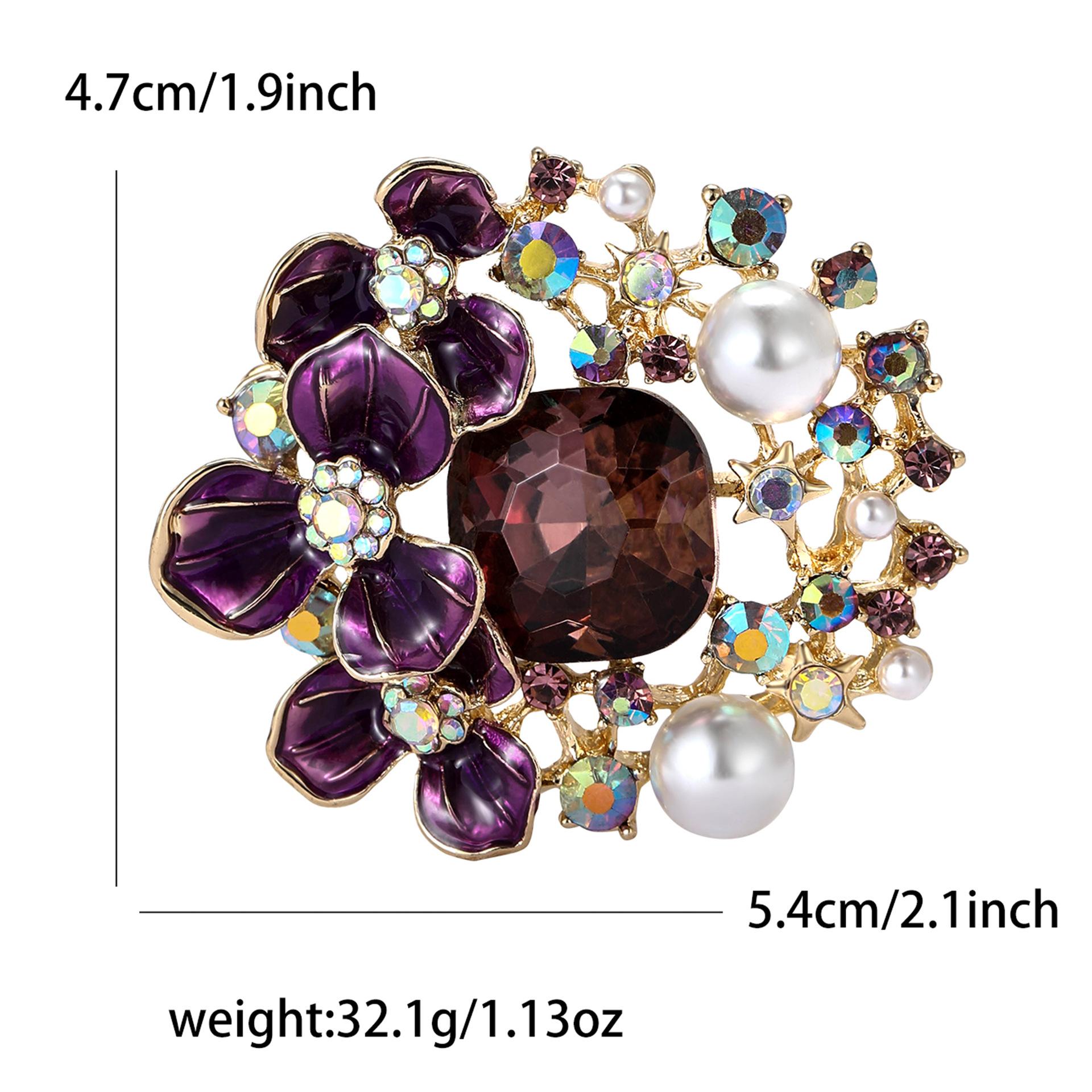 

Брошь-цветок из сплава с преувеличенной атмосферой и стразами, роскошный темперамент, женское платье-кардиган, корсаж, ювелирные изделия, булавка