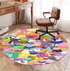 Cartoon Animation Pattern Round Rug, Indoor/Outdoor Mat, for Picnic, Gameroom, Bedroom, Office, Living Room, Home Decor Carpet, Birthday Gift
