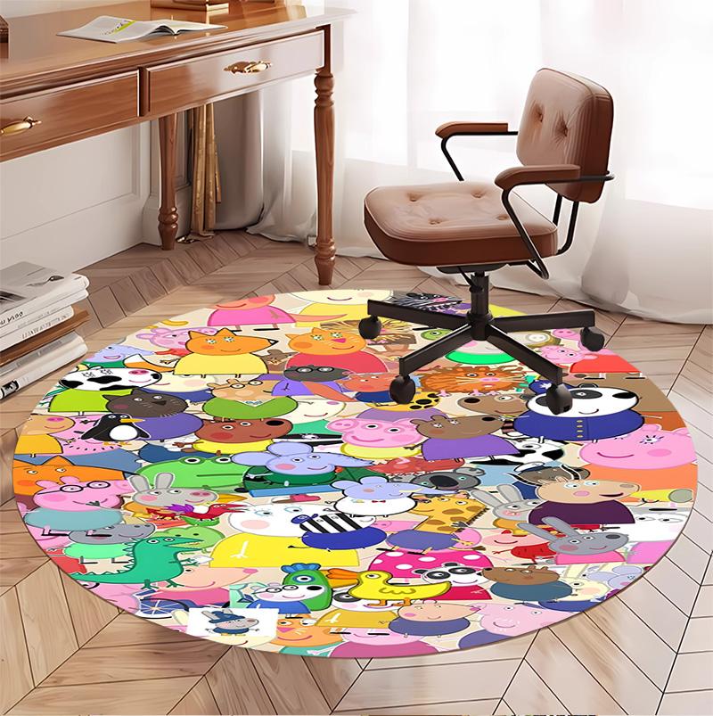 Cartoon Animation Pattern Round Rug, Indoor/Outdoor Mat, for Picnic, Gameroom, Bedroom, Office, Living Room, Home Decor Carpet, Birthday Gift
