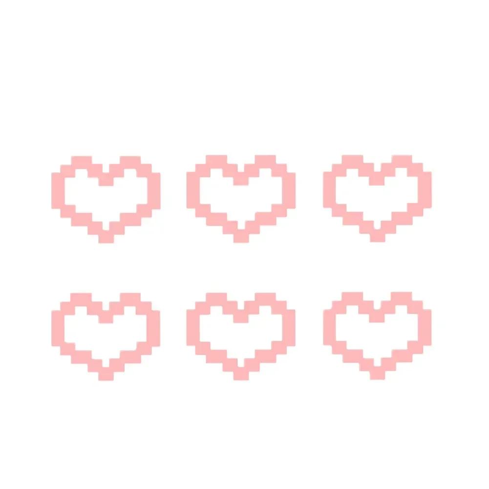 6Pcs Mosaic Heart Vinyl Stickers, Waterproof PVC Love Decals for Car Motorcycle Laptop