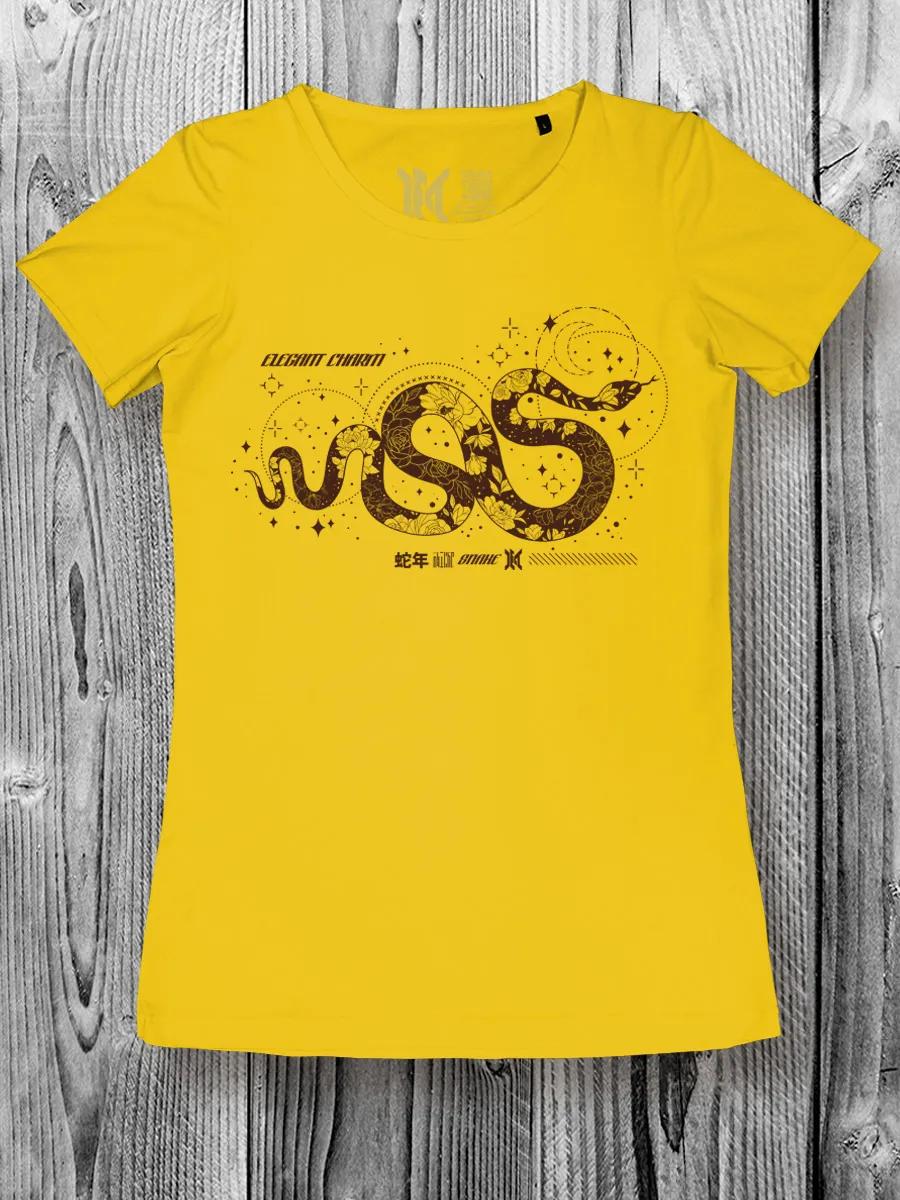 New Year s T-shirt with a snake for women 2025 XL