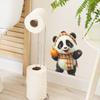 Self-adhesive Panda Holding Orange Bucket Wall Stickers for Kids Room Bedroom Home Decor