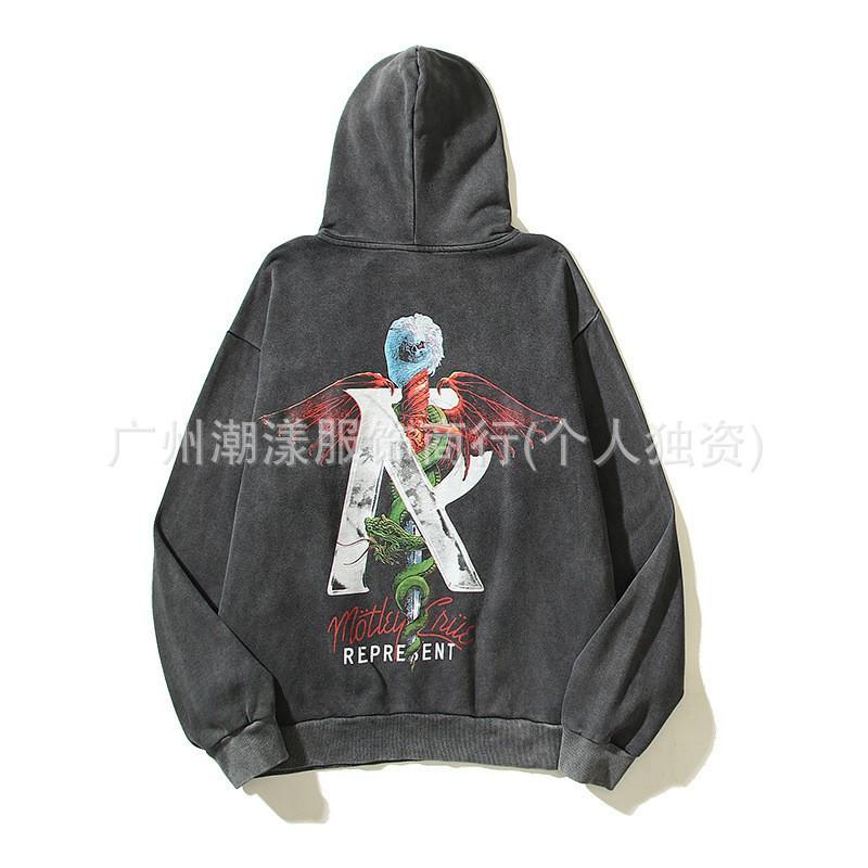 Motley Crue Band Graphic Hoodie Washed Vintage Mens Casual Sweatshirt Fall Season