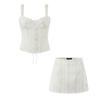 Sweet Floral Lace Crop Top & A-line Mini Skirt Set